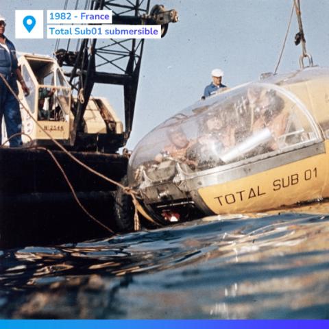 tengeri olajfúrás, mélytengeri fúrás, 1982, Franciaország, felszállócső, Total sub01